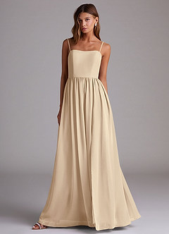 Azazie Calianna Bridesmaid Dresses Champagne A-Line Off the Shoulder Chiffon Convertible Dress image4