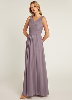 Azazie Pierrette Bridesmaid Dresses Dusk A-Line Pleated Chiffon Dress image3