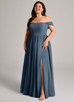 Azazie Calianna Bridesmaid Dresses Neptune A-Line Off the Shoulder Chiffon Convertible Dress image12