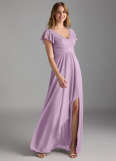 Azazie Omari Bridesmaid Dresses Wisteria A-Line Mesh Dress image2