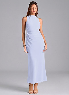 Azazie Evadne Suknie dla druhen Osłona Pofałdowany Szyfon Długość kostki Sukienka image3