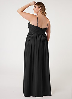 Azazie Alia Bridesmaid Dresses Black A-Line Pleated Chiffon Dress image9