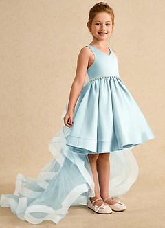 Azazie Julietta Blumenmädchenkleider Ballkleid Cabrio Tüll Kleid Seegrün image3