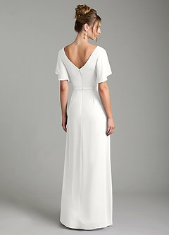 Azazie Ambrosia Robes de demoiselle d'honneur Robe Trapèze en Mousseline de soie Plissée Blanc image6
