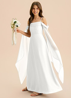 Azazie Moana Junior Klä av A-Line i Chiffong Plisserad image5