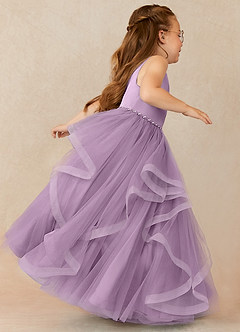 Azazie Sofia Flower Girl Dresses Wisteria A-Line Beaded Tulle Dress image3