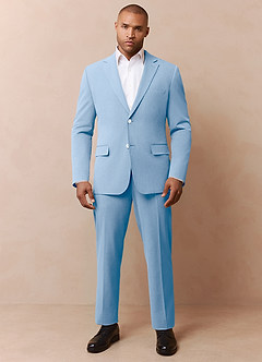 front James Sky Blue Structured Stretch Suit