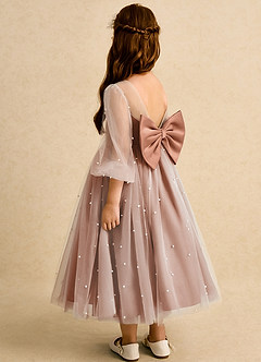 Azazie Trudy Flower Girl Dresses Bronzer Ball-Gown Sweetheart Neckline Tulle Dress image7
