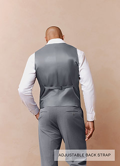 front Savile Grey Wool Blend Suit Vest