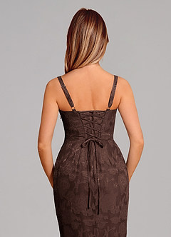 Azazie Aubrey 신부 들러리 드레스 인어 절하다 플로럴 번아웃 바닥 길이 드레스 image2