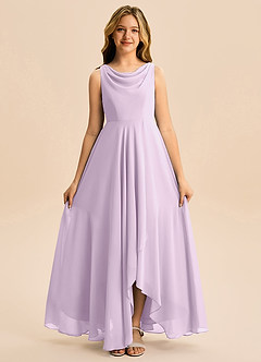 Azazie Mannie Junior Klä av A-Line i Chiffong Plisserad image6