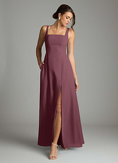 Azazie Debra Robes de demoiselle d'honneur Robe Trapèze Convertible en Mousseline de soie avec poches Sangria image4