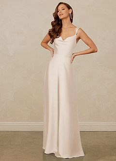 Christian Siriano Bridal for Azazie 1001 Bridesmaid Dresses White Alabaster A-Line Sweetheart Neckline Stretch Satin Dress image3