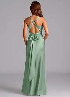 Azazie Hati Bridesmaid Dresses Agave Mermaid Stretch Satin Dress image7