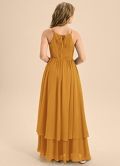 Azazie Elliora Junior A-Linie Plissee Chiffon Kleid Butterscotch image2