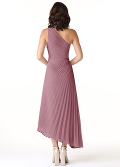 Azazie Kirra Bridesmaid Dresses Vintage Mauve A-Line One Shoulder Chiffon Dress image2