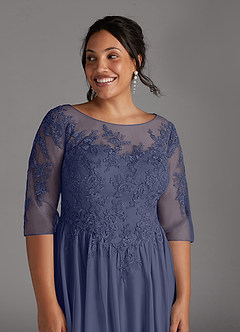 Azazie Harriet Mother of the Bride Dresses Stormy A-Line Scoop lace Mesh Dress image12