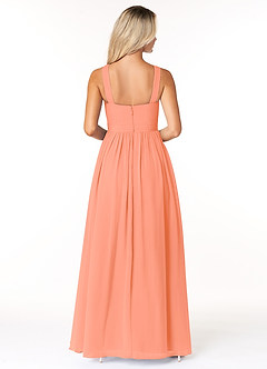 Azazie Elvira Bridesmaid Dresses Sunset A-Line Pleated Chiffon Dress image2
