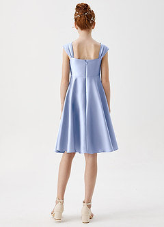 Azazie Amira Junior Ice A-Line Pleated Stretch Satin Dress image2