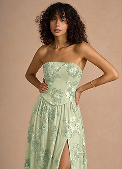Isaura Light Green Maxi Dress image5
