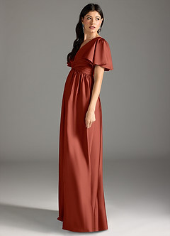 Azazie Verna Brautjungfernkleider für Schwangere A-Linie Gestreift Stretch-Satin Bodenlänge Kleid image7
