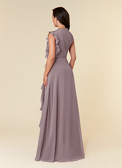 Azazie Narine Mother of the Bride Dresses Dusk A-Line High Neckline Pleated Chiffon Dress image5