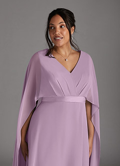 Azazie Isa Mother of the Bride Dresses Wisteria A-Line V-Neck Pleated Chiffon Dress image11