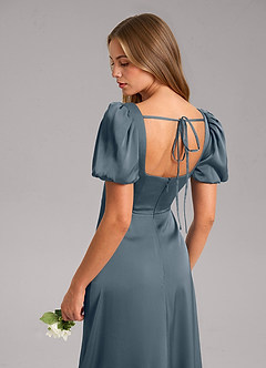 Azazie Fyona Brautjungfernkleider A-Linie Plissee Stretch-Satin Kleid Zwielichtviolett image7