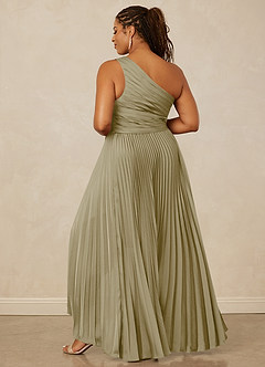Christian Siriano Bridal for Azazie 1008 Bridesmaid Dresses Moss Green A-Line One Shoulder Stretch Satin Dress image14