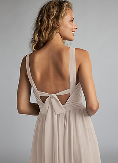 Azazie Aziza Bridesmaid Dresses Frost A-Line V-Neck Pleated Chiffon Dress image6