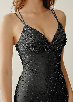 Sylvan Noir Robe de bal corset à strass décolleté en V image5