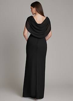 Azazie Hadley Bridesmaid Dresses Black Mermaid Pleated Chiffon Dress image10