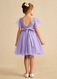 Azazie Queenie Flower Girl Dresses Lilac A-Line Lace Dress image2