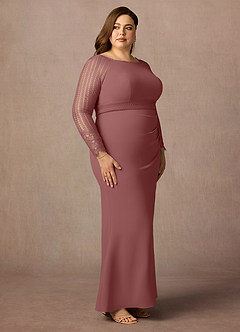 Azazie Peggy Mother of the Bride Dresses Desert Rose Sheath Lace Dress image9