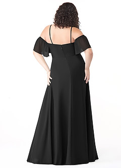 Azazie Sue Bridesmaid Dresses Black A-Line Off the Shoulder Chiffon Convertible Dress image7