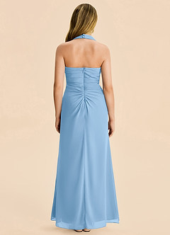 Azazie Destiny Junior Powder Blue Sheath Ruched Chiffon Dress image2