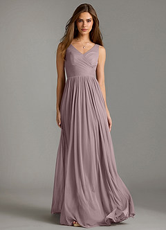Azazie Keyla Bridesmaid Dresses Dusk A-Line Pleated Mesh Dress image5