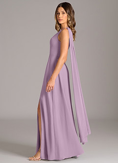 Azazie Tella Bridesmaid Dresses Wisteria A-Line One Shoulder Chiffon Dress image4
