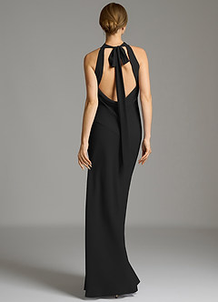 Azazie Cairo Probar vestidos en casa Vestido de Negro de Gasa de Corte Sirena con Plisado image3