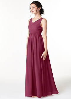 Azazie Sawyer Junior Mulberry A-Line Pleated Chiffon Dress image4