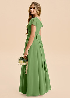 Azazie Cady Junior Basil A-Line Pleated Chiffon Dress image6