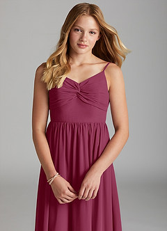 Azazie Zeya Junior Mulberry A-Line Chiffon Dress image6
