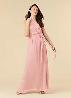 Azazie Marchioness 신부의 어머니 드레스 A라인 쉬폰 바닥 길이 드레스 image1