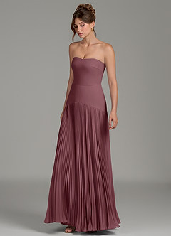 Azazie Yuliana Bridesmaid Dresses Sangria A-Line Strapless Chiffon Dress image5