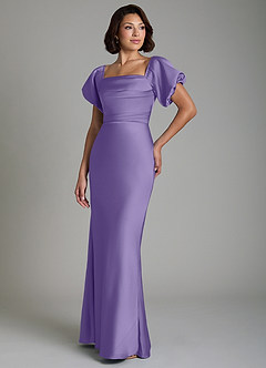 Azazie Lea Bridesmaid Dresses Tahiti Mermaid Off the Shoulder Stretch Satin Convertible Dress image4
