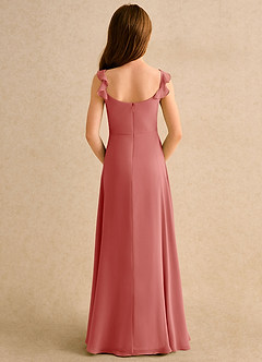 Azazie Puppy Girls Formal Flower Girl Dresses Antique Rose A-Line Pleated Chiffon Dress image2