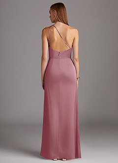 Azazie Mika Final Sale Vintage Mauve Sheath One Shoulder Stretch Satin Dress image2