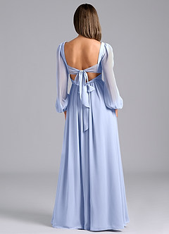 Azazie Zeya Bridesmaid Dresses Ice A-Line Long Sleeve Chiffon Dress image2