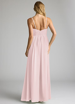 Azazie Alia Bridesmaid Dresses Blushing Pink A-Line Pleated Chiffon Dress image5