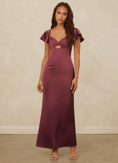 Christian Siriano Bridal for Azazie 1005 Brautjungfernkleider Etui Herzausschnitt Stretch-Satin Kleid Merlot image4